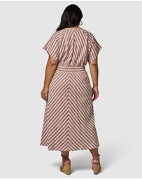Something 4 Olivia - Allegra Linen Stripe Midi Dress