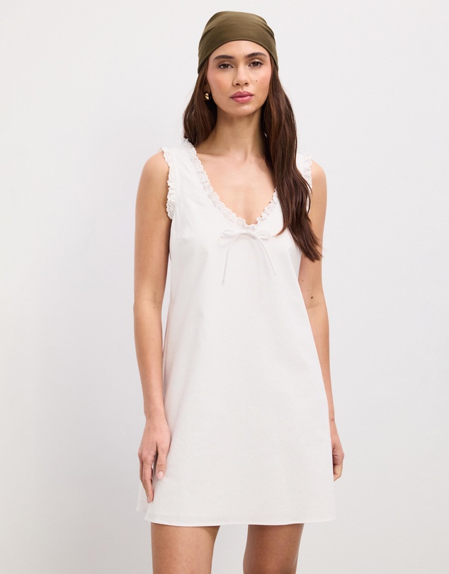 The Fated - Emira Lace Trim Mini Dress