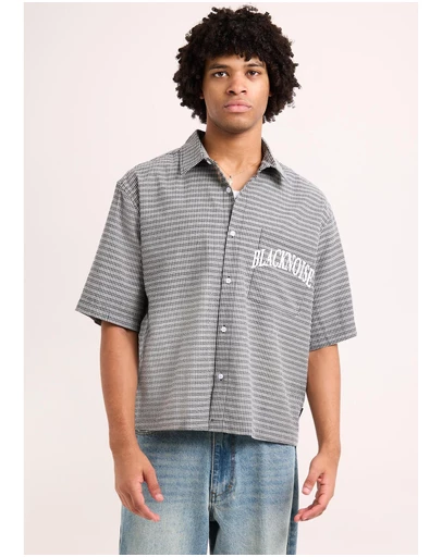 Black Noise White Rain - Heaton Short Sleeve Shirt