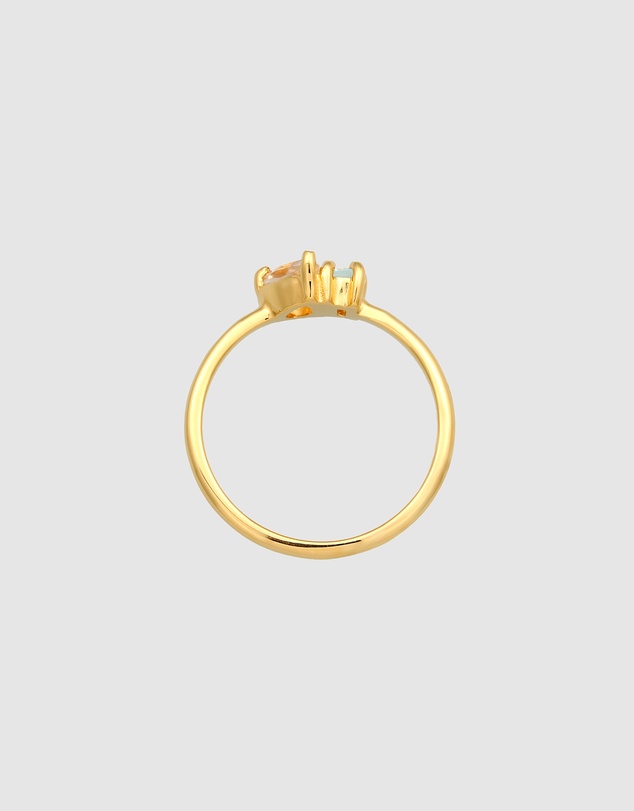 Elli Jewelry - Topaz Ring in Gold-Plated 925 Silver