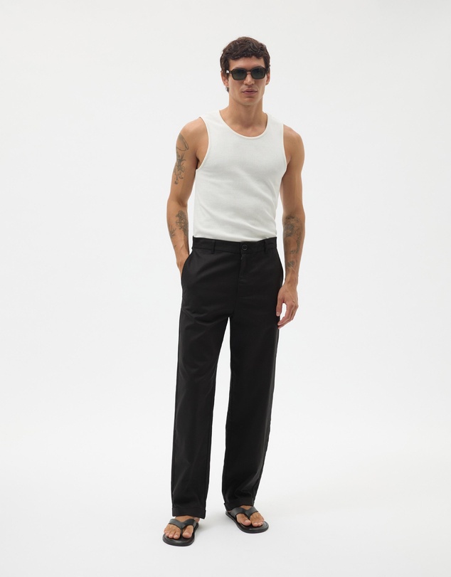 AERE - Straight Leg Linen Blend Pants