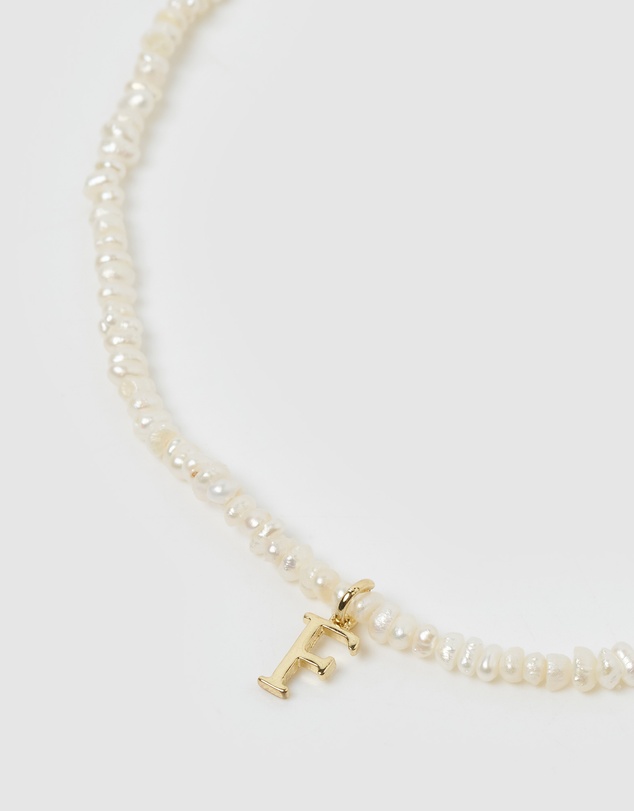 Miz Casa and Co - Pearl Letter F Choker