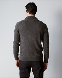 Trenery - Merino Half Zip Knit in Charcoal