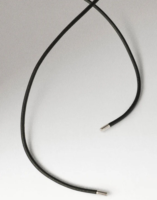 PDPAOLA - Dana Leather Bow Silver Necklace