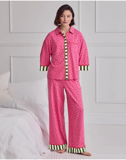 Chelsea Peers - Organic Cotton Flared Long Pyjama Set