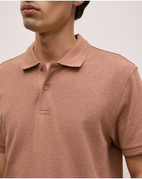 Trenery - Pique Marle Monogram Polo in Sierra