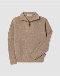 R.M.Williams - Linton Quarter Zip Lambswool Knit Jumper