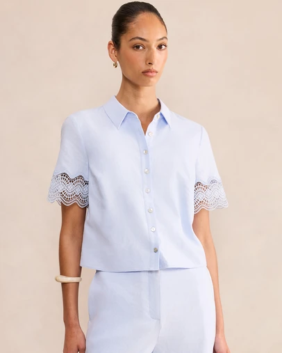 Forever New - Freya Lace Trim Linen Shirt