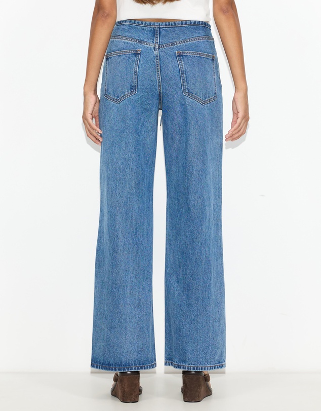 Dazie - Budapest Tie Front Low Rise Straight Leg Jeans