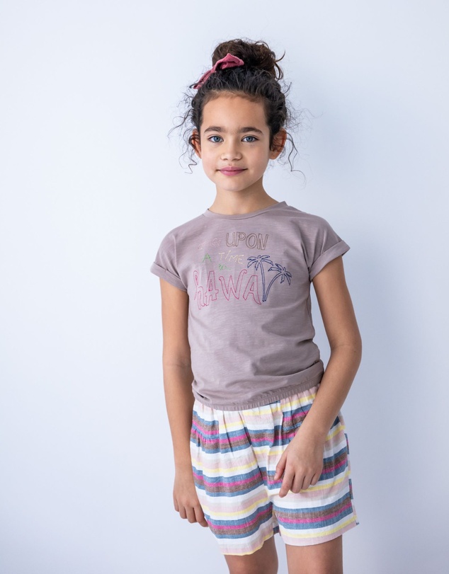 Like FLO - Stripe Shorts with Belt - Kids-Teens