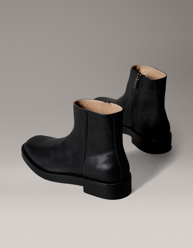 Calvin Klein - Refined Zip Leather Boots