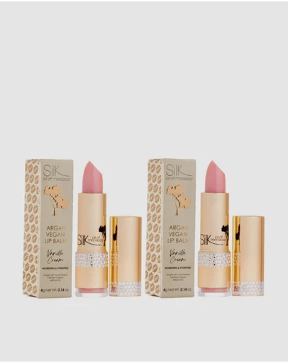Silk Oil of Morocco - Argan Lip Balm - Duo Pack - Vanilla Cream - Value Pack