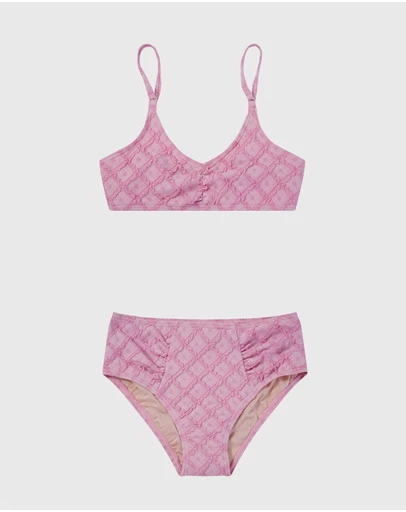 Aqua Blu Kids - Stepping Stones Pink Active Bikini Set - Teens