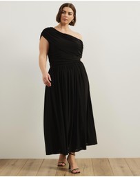 Atmos&Here Curvy - Winnie Off Shoulder Mesh Maxi Dress