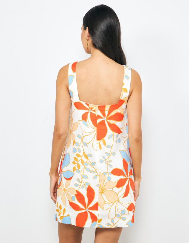 AERE - Cielo Boat Neck Linen Mini Dress