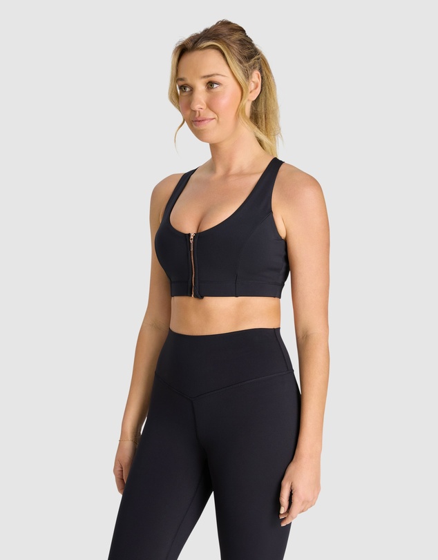 Rockwear - Energise Zip Medium Impact Sports Bra