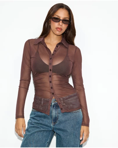 Dazie - Elara Mesh Shirt