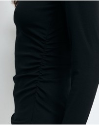 AERE - Boat Neck Gathered Jersey Top