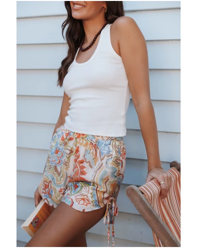 Petal & Pup - Bryson Pull On Shorts - Green Blue Paisley