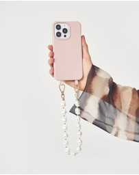 LOUVE COLLECTION - Dusty Pink Phone Case + Daisy Pearl Wristlet
