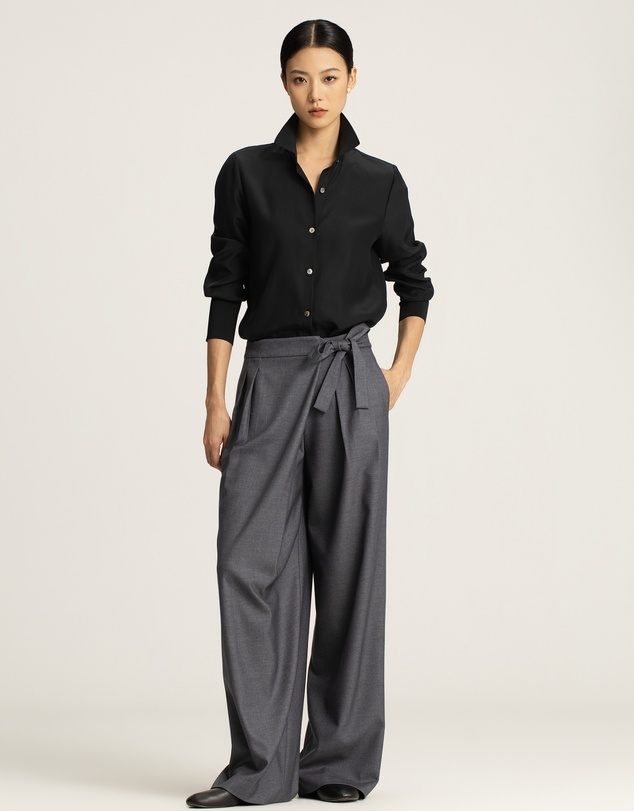 IDA+S - Goldie Silk Blouse With Elastic Sleeve Detail