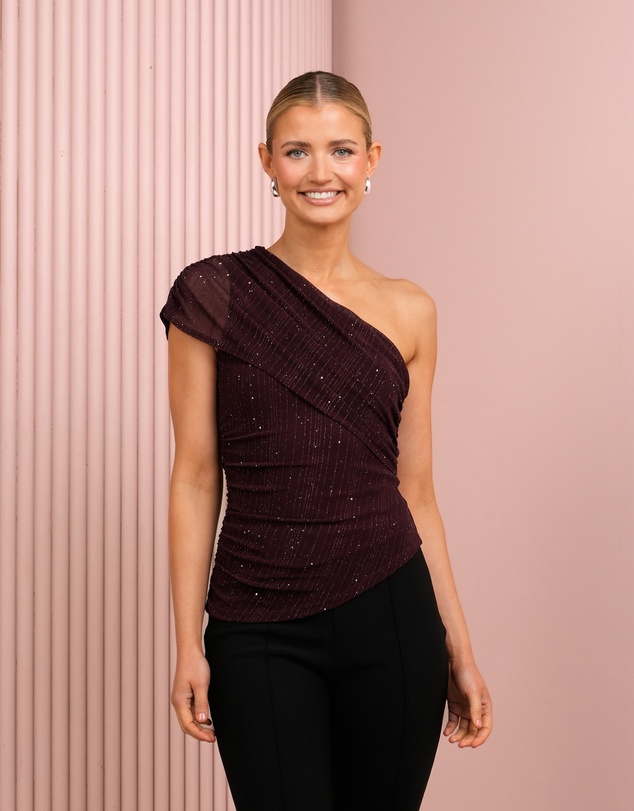 Azzurielle - Yashani One Shoulder Drape Top