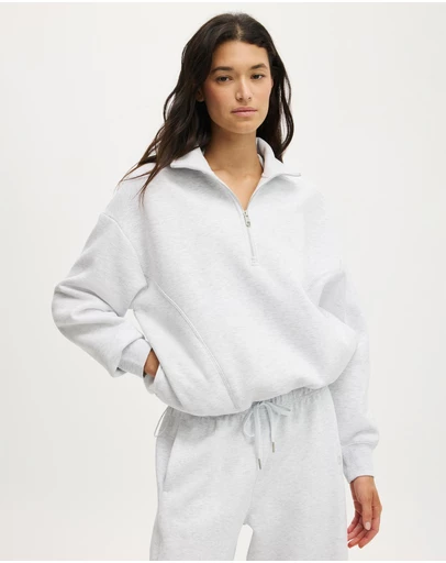 Cotton On Body Active - Plush Half Zip Sweatshirt