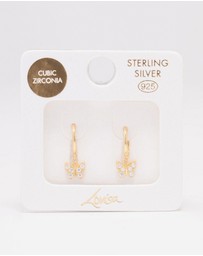 Lovisa - Gold Plated Sterling Silver Cubic Zirconia Butterfly Huggie Earrings