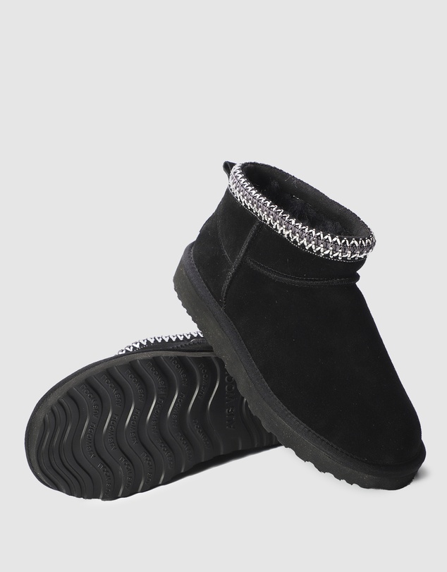AusWooli Ugg Boots - Altona Sheepskin Wool Ankle Braid Boots