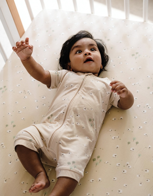 Kynd Baby - Fitted Cot Sheet in Sheep
