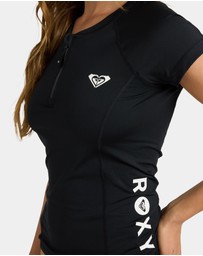 Roxy - Womens Essentials Half Zip Short Sleeve Rashguard