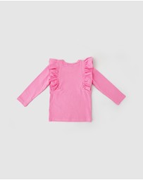 WITH LOVE FOR KIDS - Shimmy Wide Ribbed Long Sleeve Top - Kids