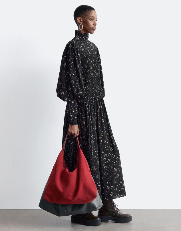& Other Stories - Smocked Balloon-Sleeve Midi Dress