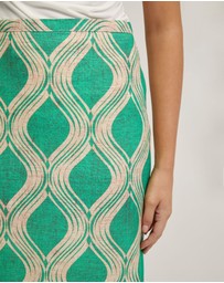 Oxford - Grechen Linen Blend Printed Skirt
