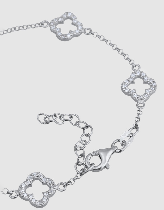 Elli Jewelry - Bracelet with Stones Cloverleaf Zirconia 925 Sterling Silver