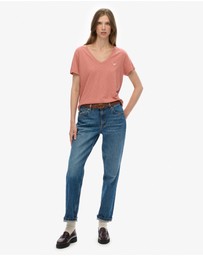 Superdry - Studios Slub Embroidered Vee Tee