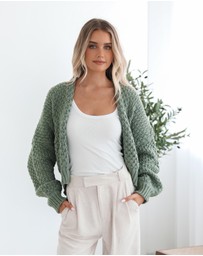 Esther & Co - Dorine Cardigan - Forest Green
