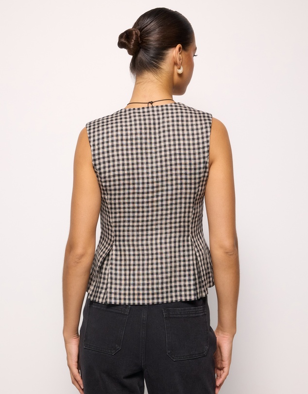AERE - Linen Tie Front Top