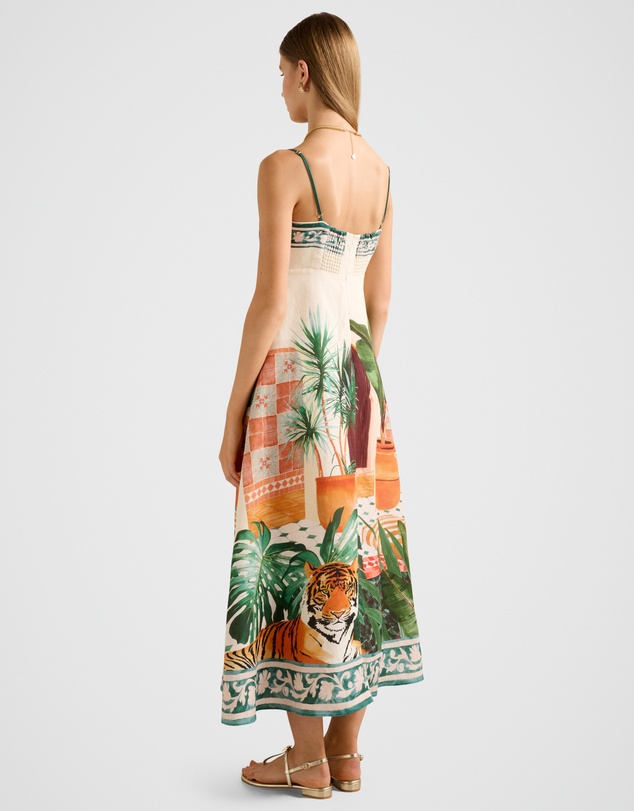 Forever New - Bianca Printed Linen Midi Dress