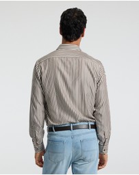 Calibre - Fluid Stripe Shirt Chocolate