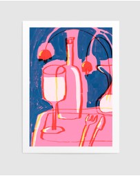 Olive et Oriel - Neon Still Life No 4 by Treechild Art Print