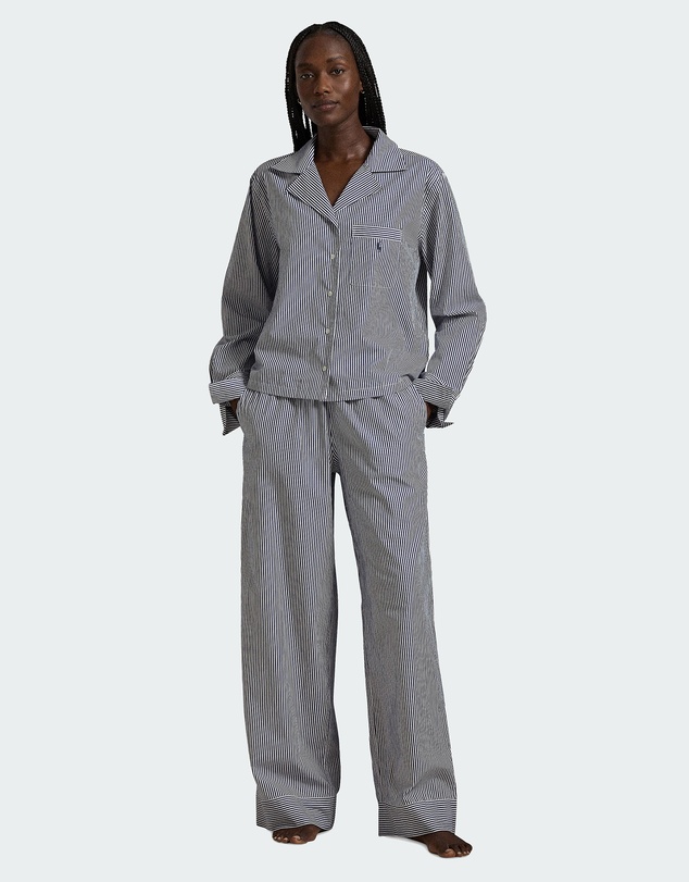 Polo Ralph Lauren - Shirting Stripes Cotton Long Sleeve Button Down Pyjama Set