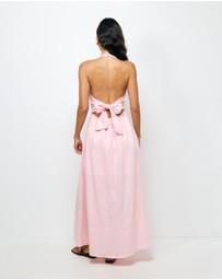 AERE - Odele Linen Halter Midi Dress