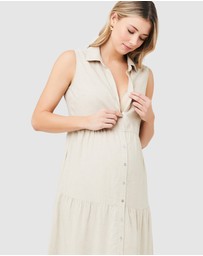 Ripe Maternity - Tracy Tiered Linen Dress