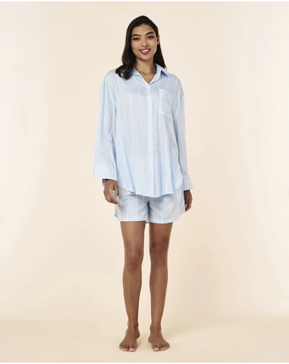 Papinelle - Stripe Shirting Long Sleeve Boxer PJ