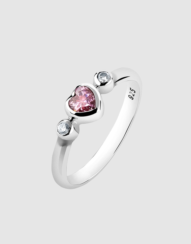 Elli Jewelry - Ring with Stones Heart Zirconia 925 Sterling Silver