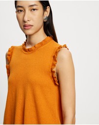 Lindsay Nicholas New York - Frill Crew Neck Shell Top