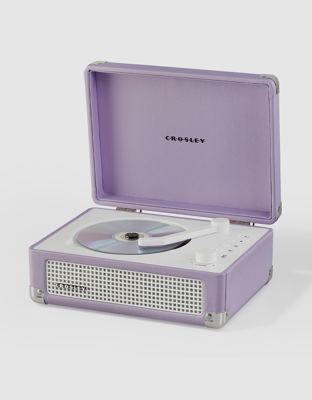 Crosley - Crosley Cruiser Portable Retro CD Player with Stereo Bluetooth Speakers, FM Radio - Lavender