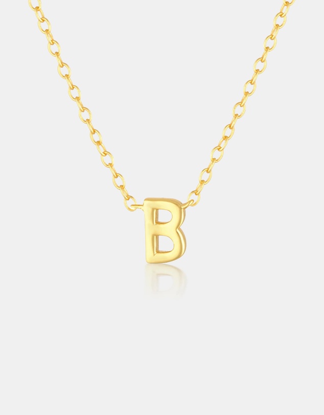 The Silver Collective - Petite A-Z Letter Necklace - B