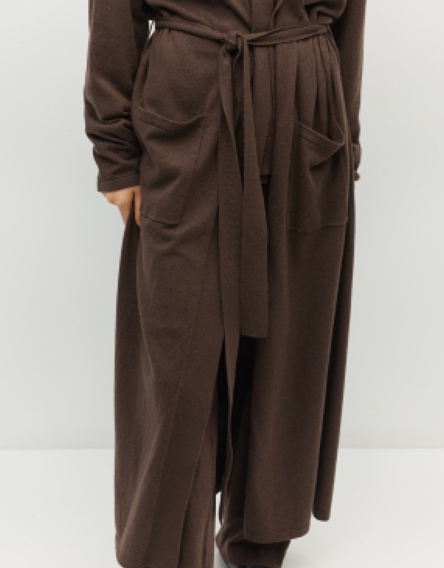 JH Lounge - JHL Long Robe (Cotton Cashmere) Chocolate